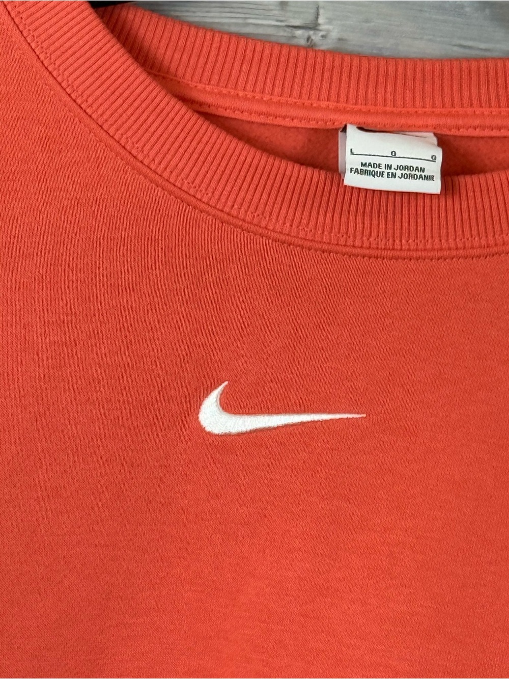 NWT Nike Phoenix Fleece Center Swoosh Crewneck Sweatshirt Peach - Picture 7 of 8